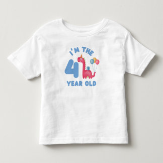 Birthday Cute Dinosaur - I'm The 4 Year Old Toddler T-Shirt