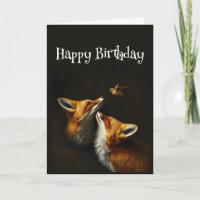 Birthday  Cute Fox Bird Animals