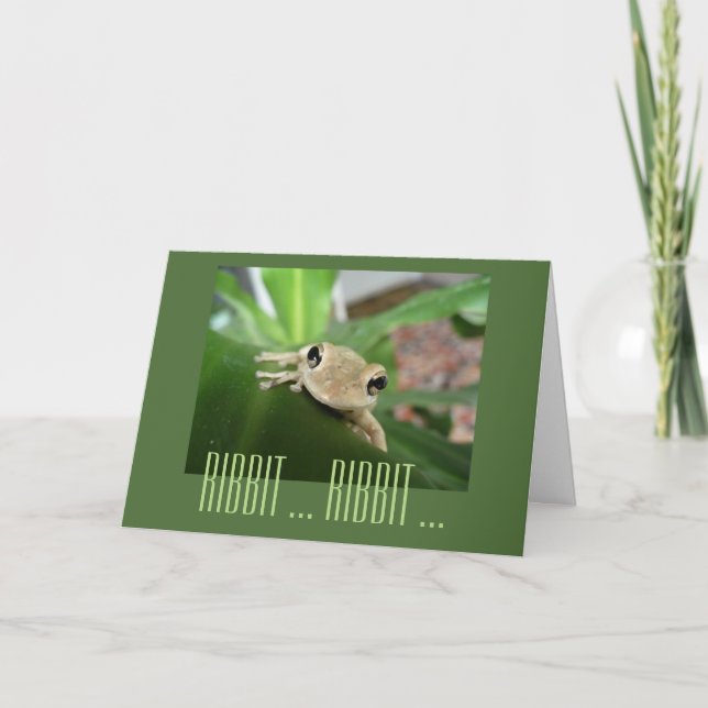 Birthday, cute smiling frog. card (Front)