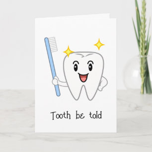 Birthday Cute Tooth with Toothbrush Card