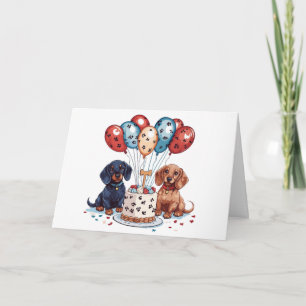 Birthday Dachshund Dogs Card