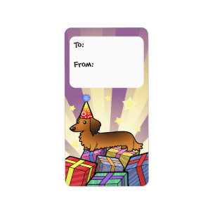 Birthday Dachshund Gift Tags (longhair)