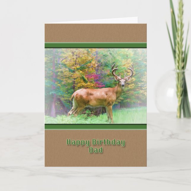 Birthday, Dad, Deer in the Woods Card (Front)