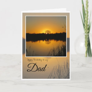 Birthday Dad, Tree Silhouetted Behind Sunrise,  Card
