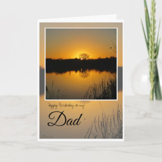 Birthday Dad, Tree Silhouetted Behind Sunrise,  Card
