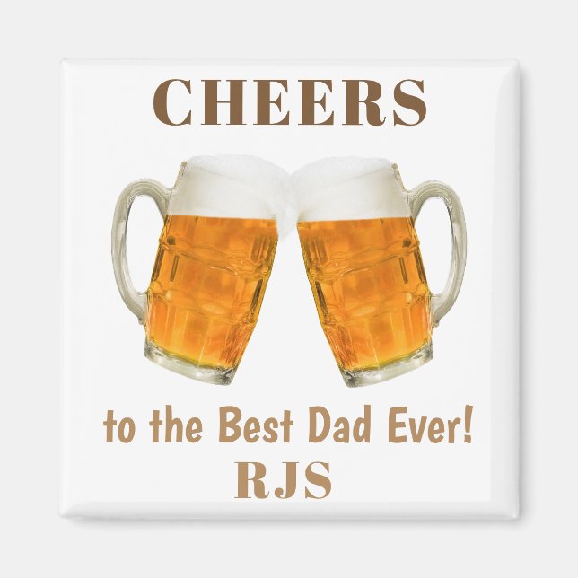 Birthday Dad World's Best Ever Monogram Magnet (Front)