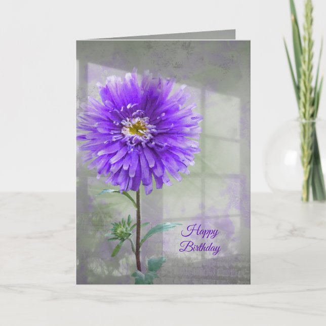 Birthday dahlia window shadow card (Front)
