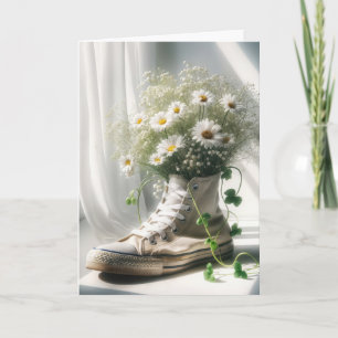 Birthday Daisy Bouquet In a Sneaker Card