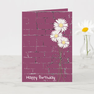 Birthday Daisy Bouquet on Brick Card