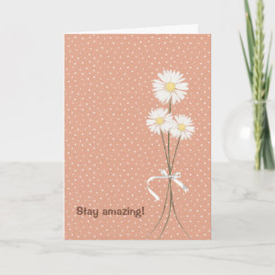 birthday daisy bouquet on pin dots card