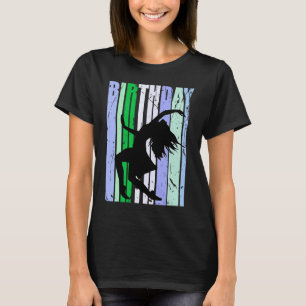 Birthday Dance Womens Retro Vintage Blue And Green T-Shirt