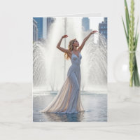 Birthday Dancer In a City Fountain