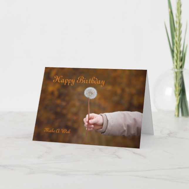 Birthday Dandelion Wishes Card (Front)