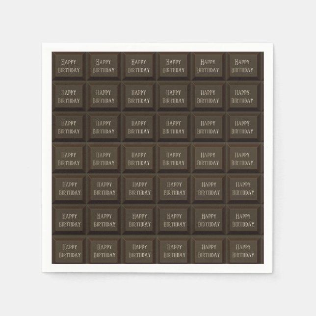 Birthday Dark Chocolate Candy Bar Napkin (Front)
