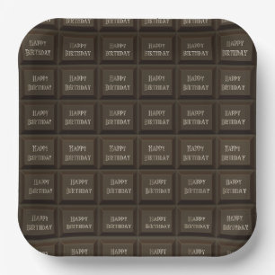 Birthday Dark Chocolate Candy Bar Paper Plate
