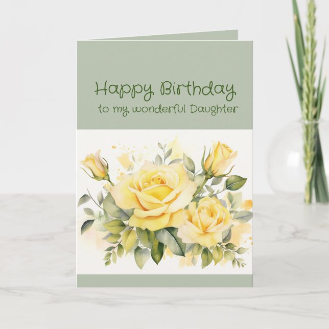 Birthday Daughter Blessed by you Flowers Holiday Card (Front)