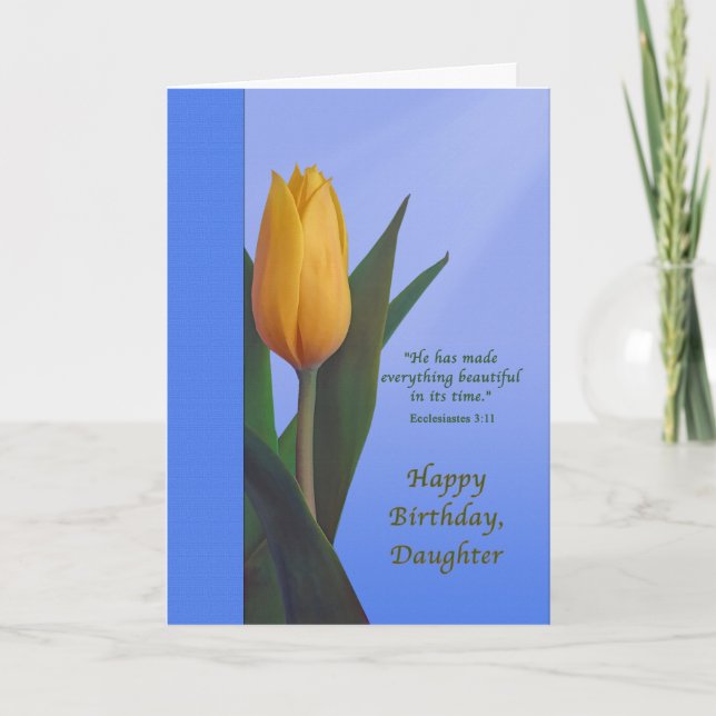 Birthday, Daughter, Golden Tulip Flower Card (Front)