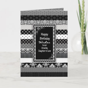 Birthday, Daughter-in-Law, Black/White Layers Card
