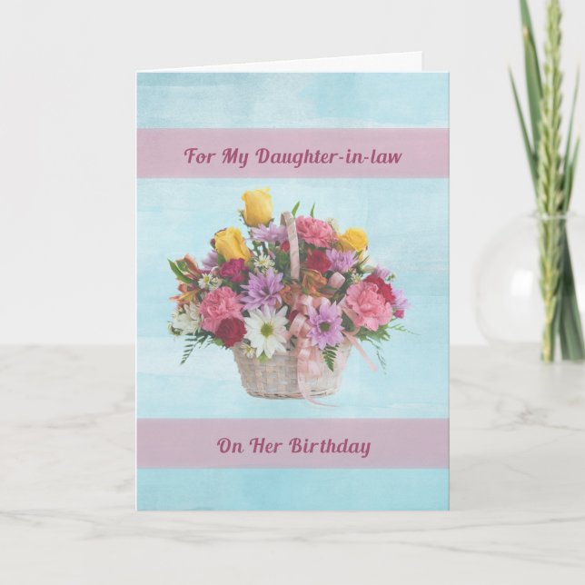 Birthday, Daughter-in-law, Colourful Flowers Card (Front)