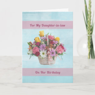 Birthday, Daughter-in-law, Colourful Flowers Card