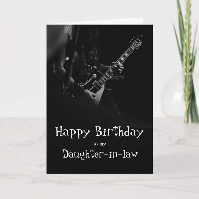 Birthday Daughter-in-law Fun You Rock Music  Card (Front)