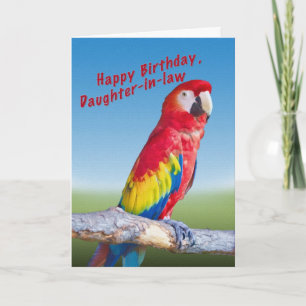 Birthday, Daughter-in-law, Macaw Parrot Card