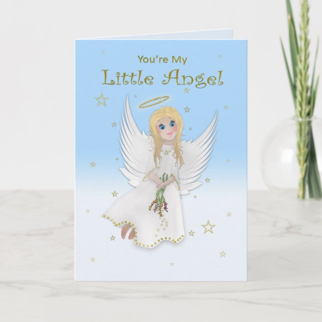 Birthday, Daughter, MY Little Angel, Blonde Angel Card (Front)