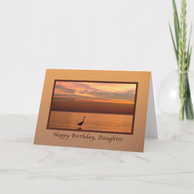 Birthday,  Daughter, Ocean View at Sunset Card (Front)