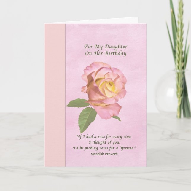 Birthday, Daughter, Peace Rose Card (Front)
