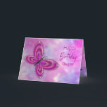 Birthday , Daughter, Pink Glitzy Butterfly Card<br><div class="desc">Dainty and sweet image with glitzy butterfly in pink/purple.  See same/similar image for other categories and products.
Image has been designed digitally for a more realistic effect.</div>