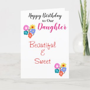 Birthday Daughter Pretty Flowers Card