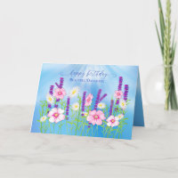 Birthday Daughter Soft Delicate Flower Garden Blue