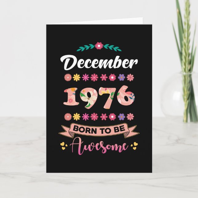 Birthday december 1976 Gift Woman Card (Front)