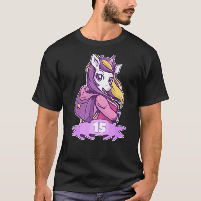 Birthday decor 15 years old girl school time unico T-Shirt (Front)