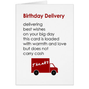 Birthday Delivery - a funny happy birthday poem