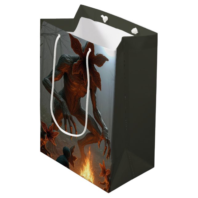 Birthday Demogorgon Creatures By a Campfire Medium Gift Bag (Front Angled)