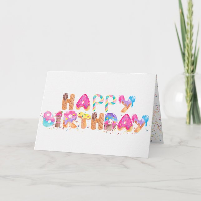 Birthday Desserts Fun Card (Front)