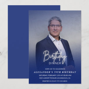 Birthday Dinner 79th birthday invitation Photo Men