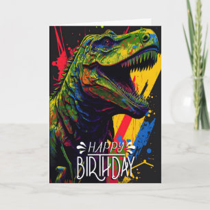 Birthday Dinosaur Green Cool Jurassic  Card