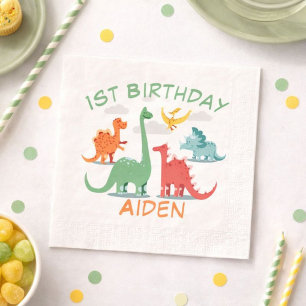 Birthday Dinosaur Name Napkin