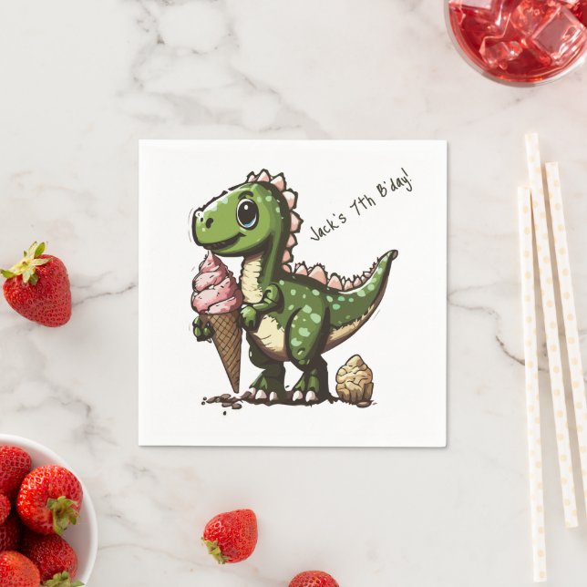 Birthday Dinosaur Napkin (Insitu)