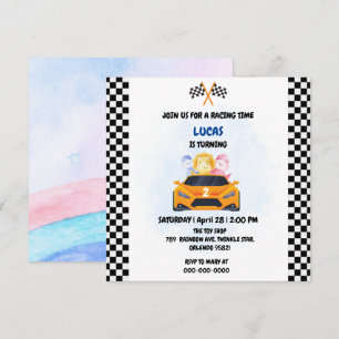 Birthday Dinosaur race car boy red racing kids nam