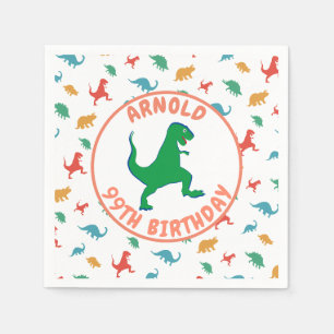 Birthday Dinosaur T Rex Kids Jurassic Prehistoric Napkin