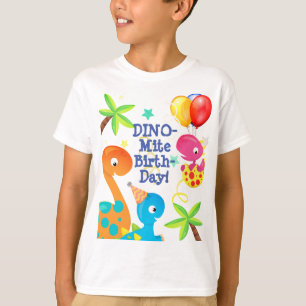 Birthday Dinosaurs and Balloons Custom T-Shirt