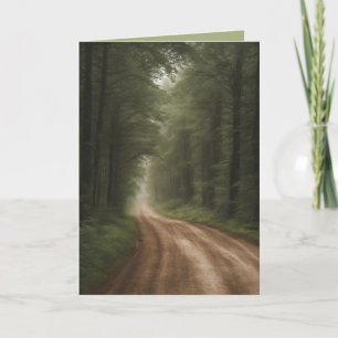 Birthday Dirt Road In Green Forest Card