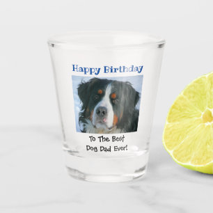 Birthday Dog Dad Best Ever Custom Pet Photo Shot Glass