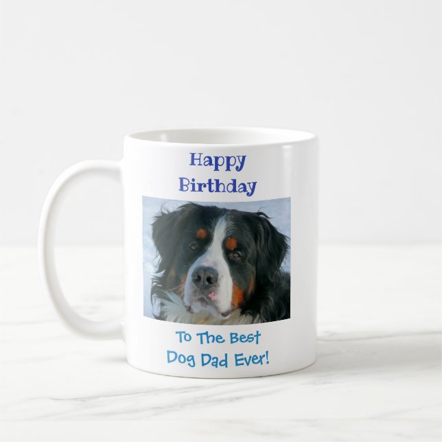 Birthday Dog Dad World's Best Ever Pet Photo Coffee Mug (Left)