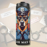 Birthday Dog Gifts for Police Officers Dad Husband Thermal Tumbler<br><div class="desc">Celebrate your police officer dad or husband's birthday with our "Birthday Dog Gifts for Police Officers Dad Husband" Thermal Tumbler. Featuring a fantastic black retro dog in a police uniform theme, this customisable tumbler adds a touch of style to their daily routine. This practical and personalised gift will keep the...</div>