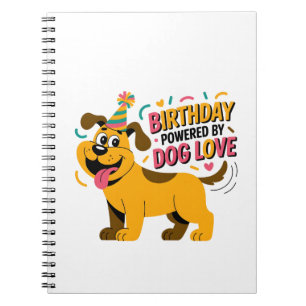 Birthday Dog Love Party Illustration Notebook