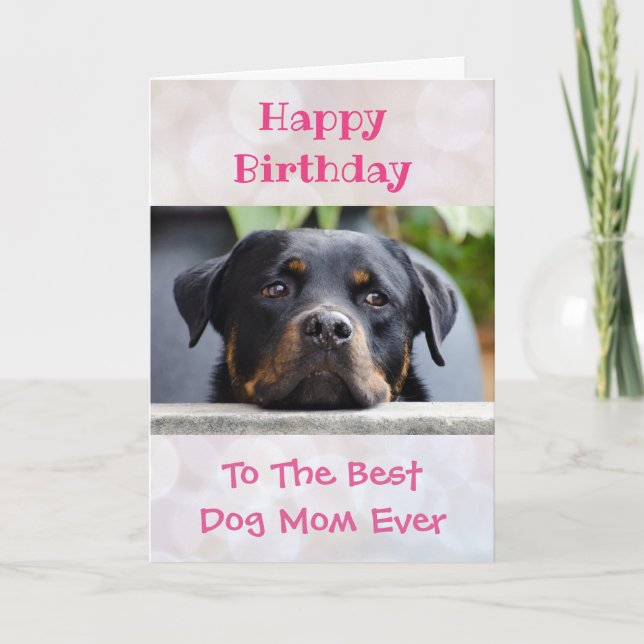 Birthday Dog Mum World's Best Ever Pet Photo Card (Front)